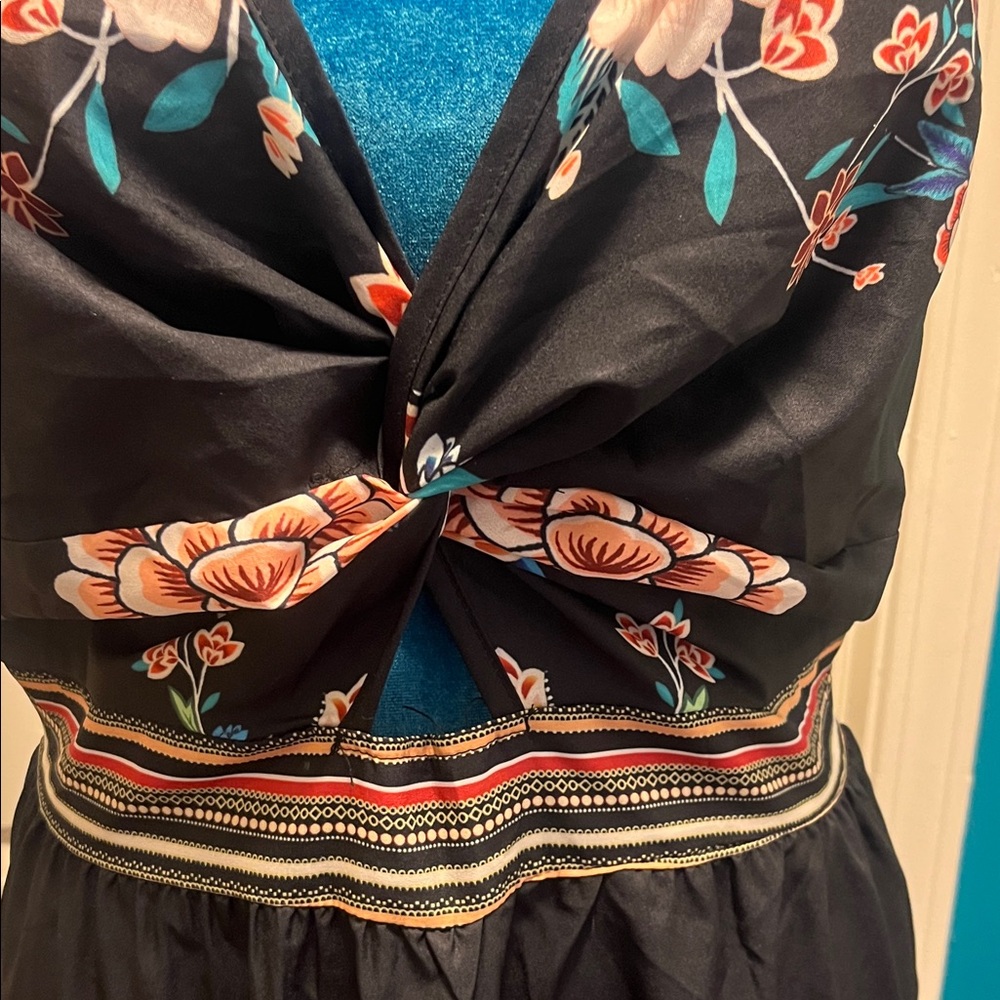 Black Floral Maxi Dress - Picture 2 of 4